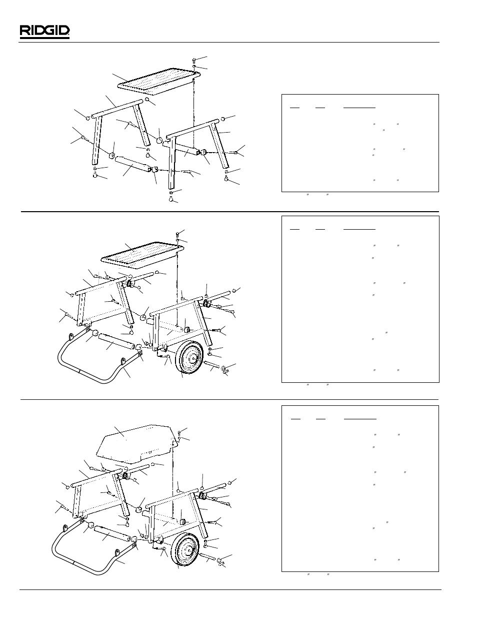 No. 150a wheel and tray stand, Pipe and bolt threading machine, Ridge tool company/elyria, ohio, u.s.a | RIDGID 1233 User Manual | Page 8 / 8