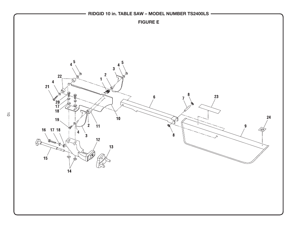 RIDGID TS2400LS User Manual | Page 10 / 39