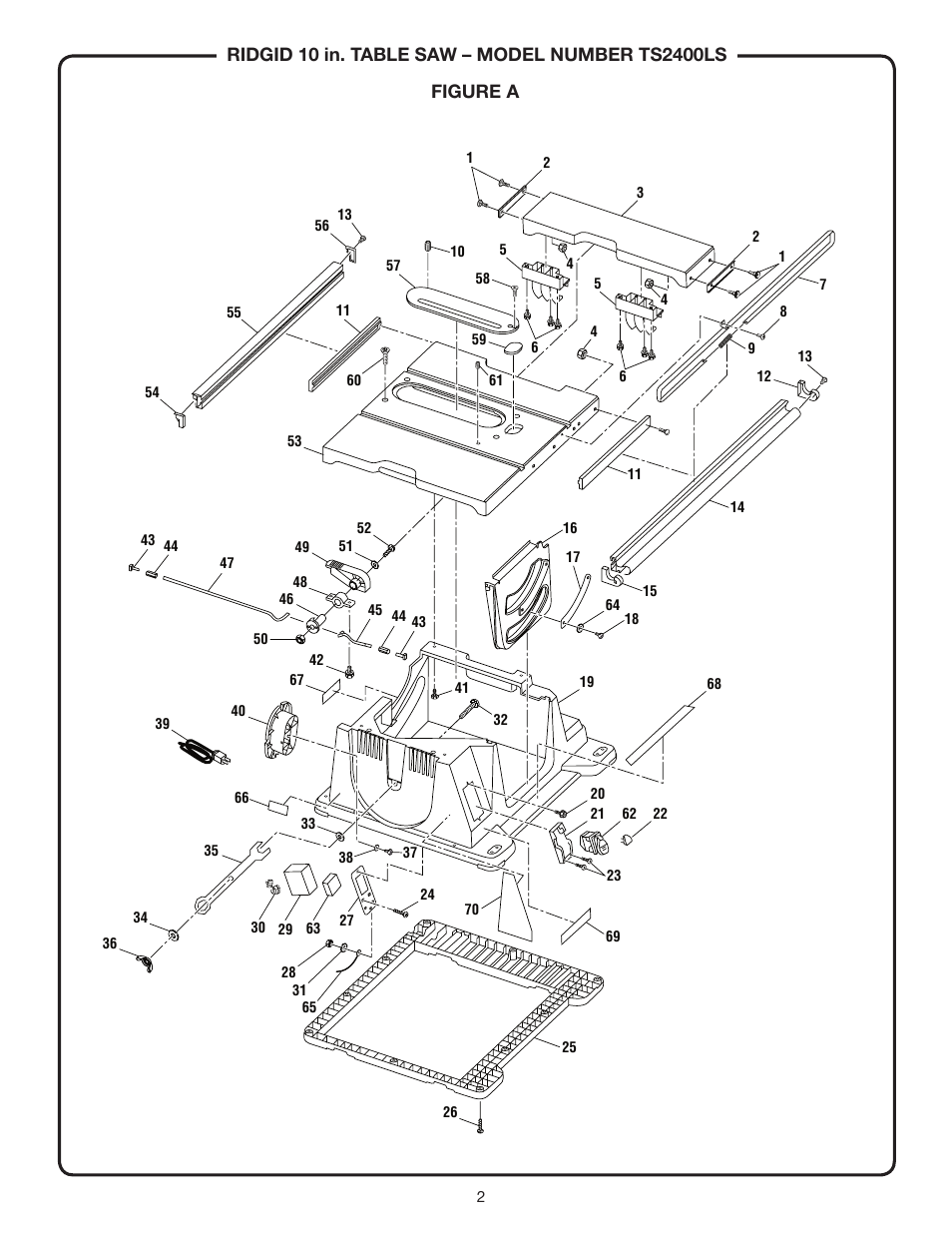 RIDGID TS2400LS User Manual | Page 2 / 39