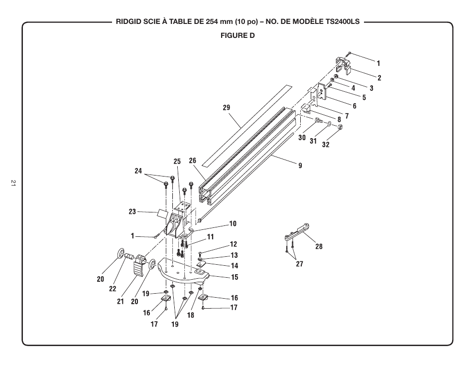 RIDGID TS2400LS User Manual | Page 21 / 39