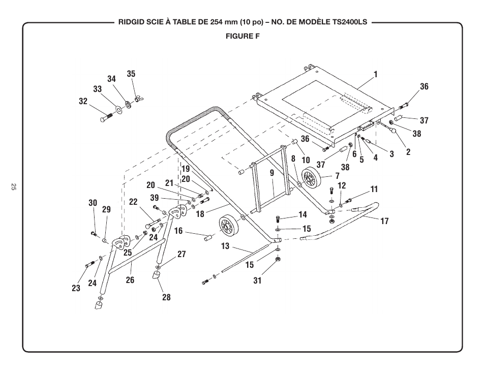 RIDGID TS2400LS User Manual | Page 25 / 39