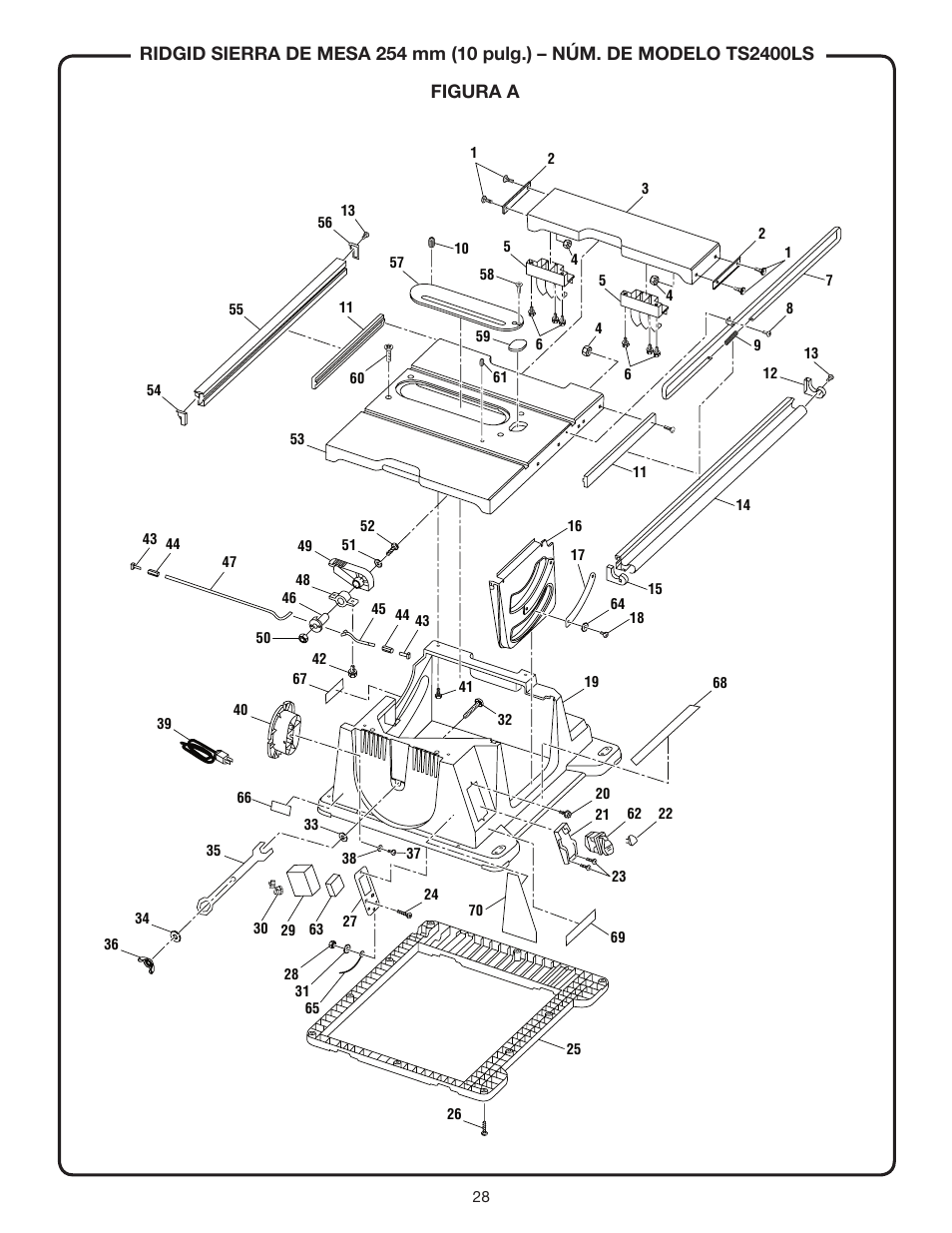 RIDGID TS2400LS User Manual | Page 28 / 39