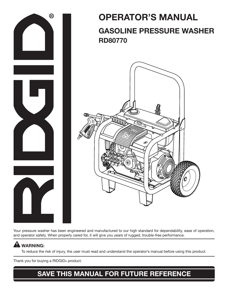 RIDGID RD80770 User Manual | 26 pages