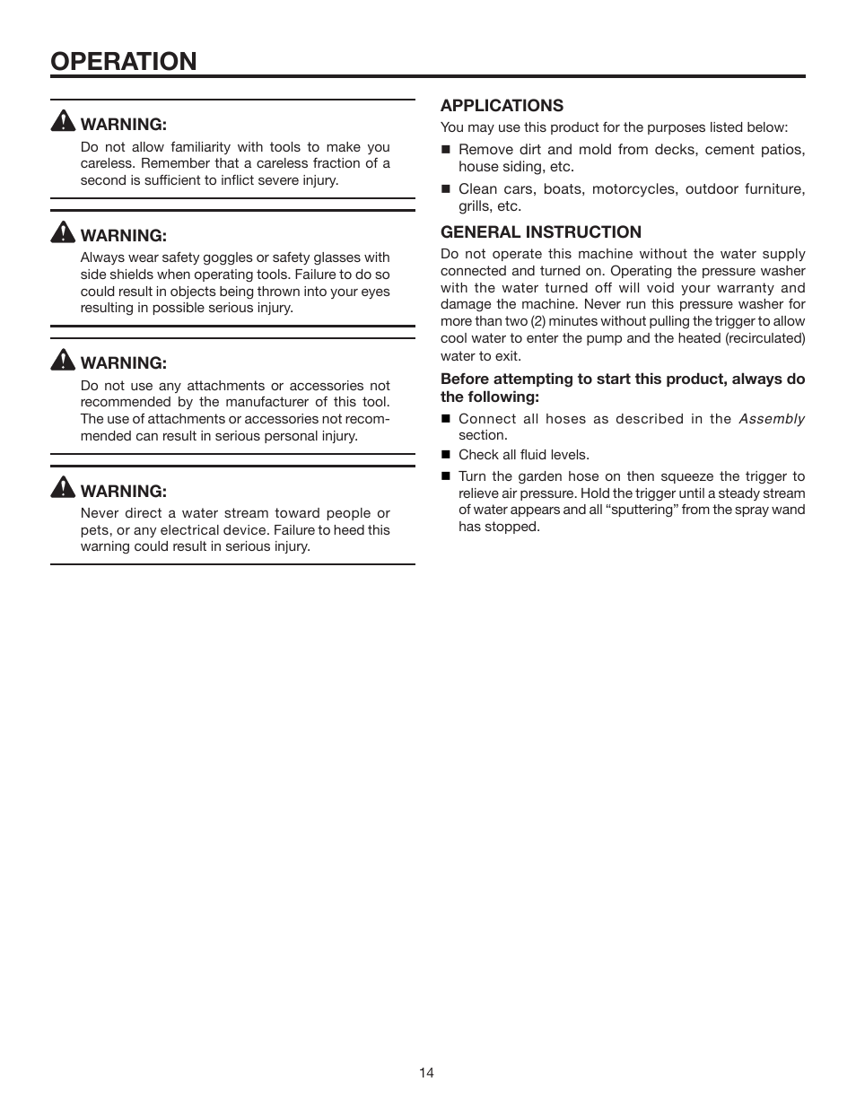 Operation | RIDGID RD80770 User Manual | Page 14 / 26