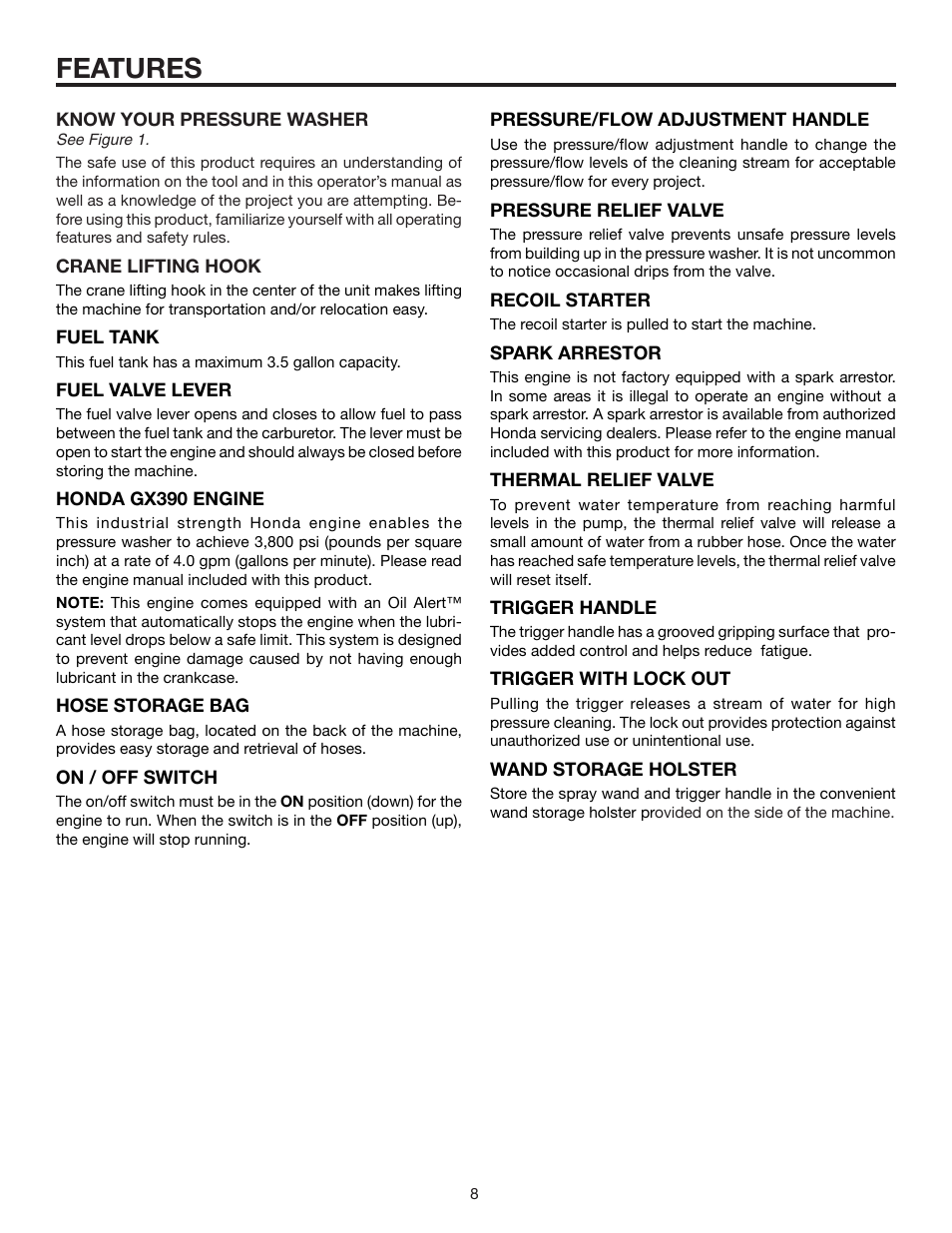 Features | RIDGID RD80770 User Manual | Page 8 / 26
