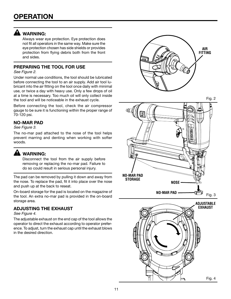 Operation | RIDGID R250SFA User Manual | Page 11 / 20