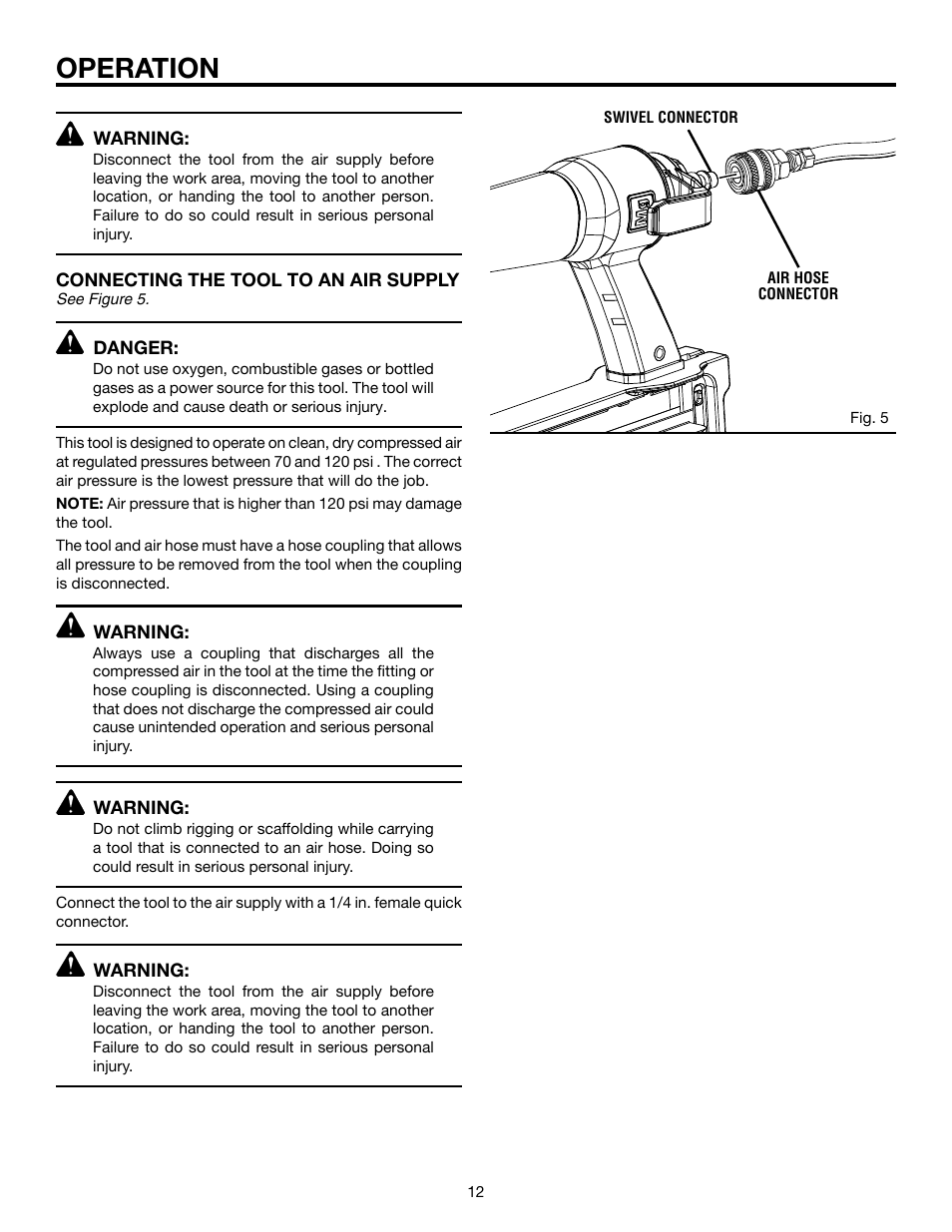 Operation | RIDGID R250SFA User Manual | Page 12 / 20