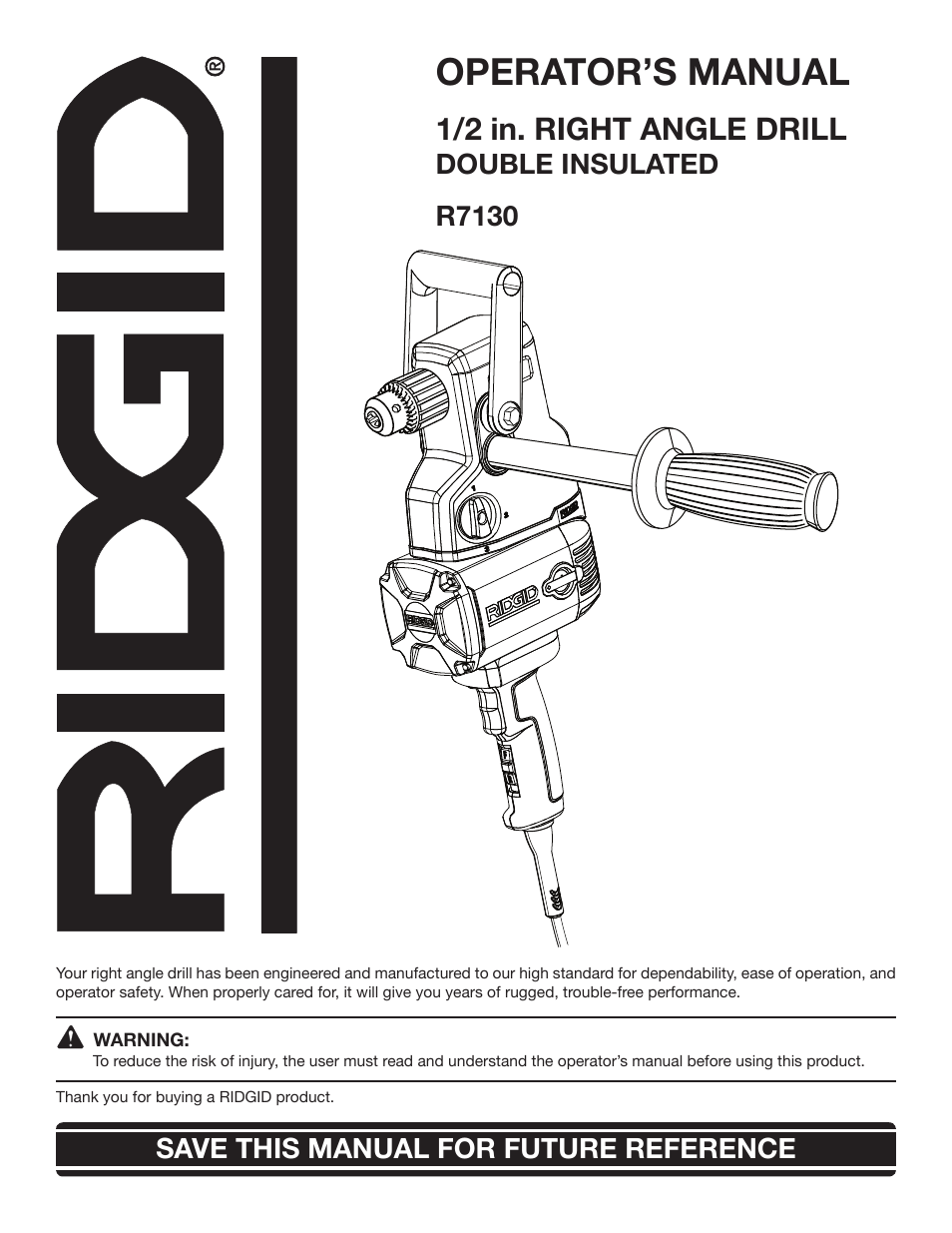 RIDGID R7130 User Manual | 18 pages