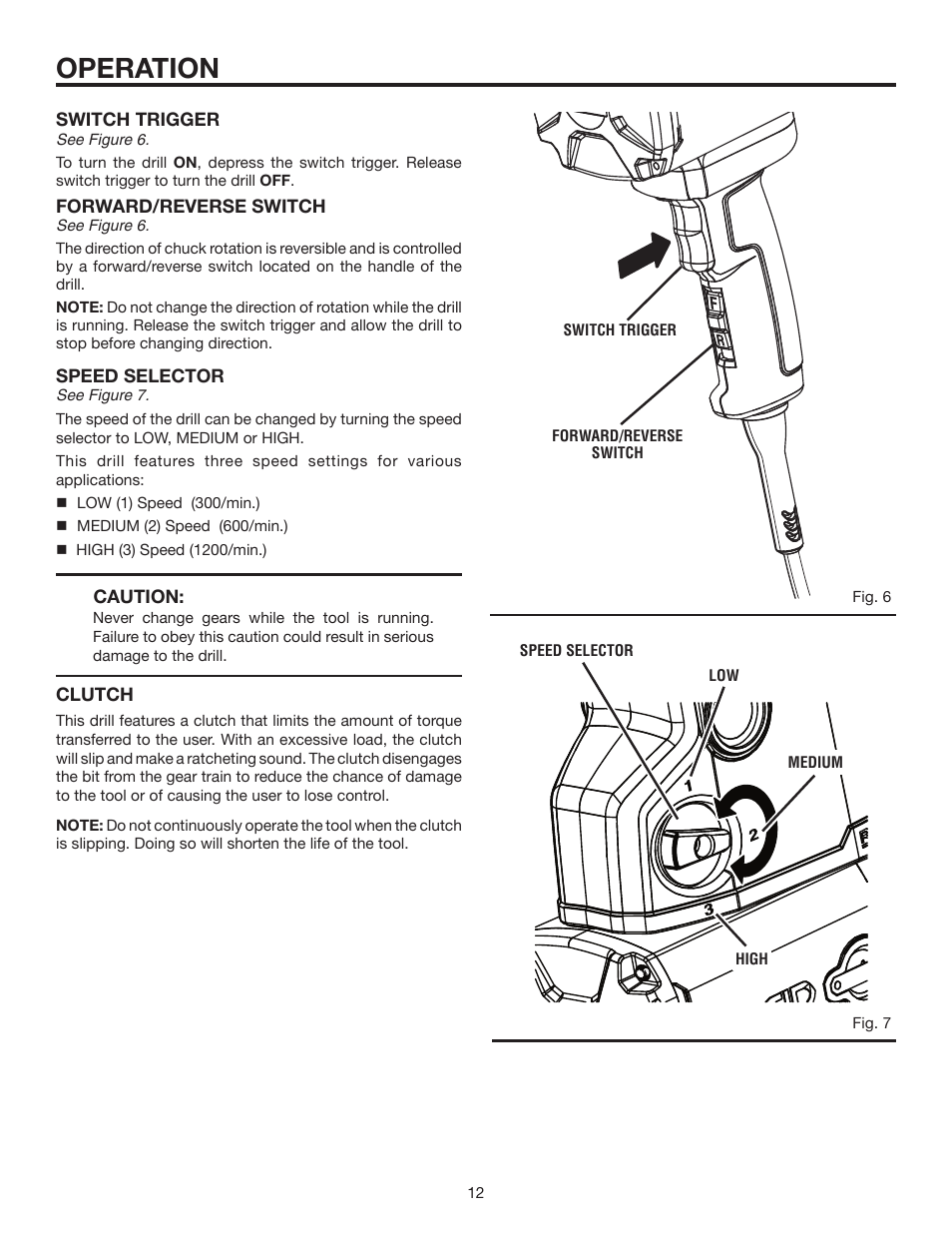 Operation | RIDGID R7130 User Manual | Page 12 / 18