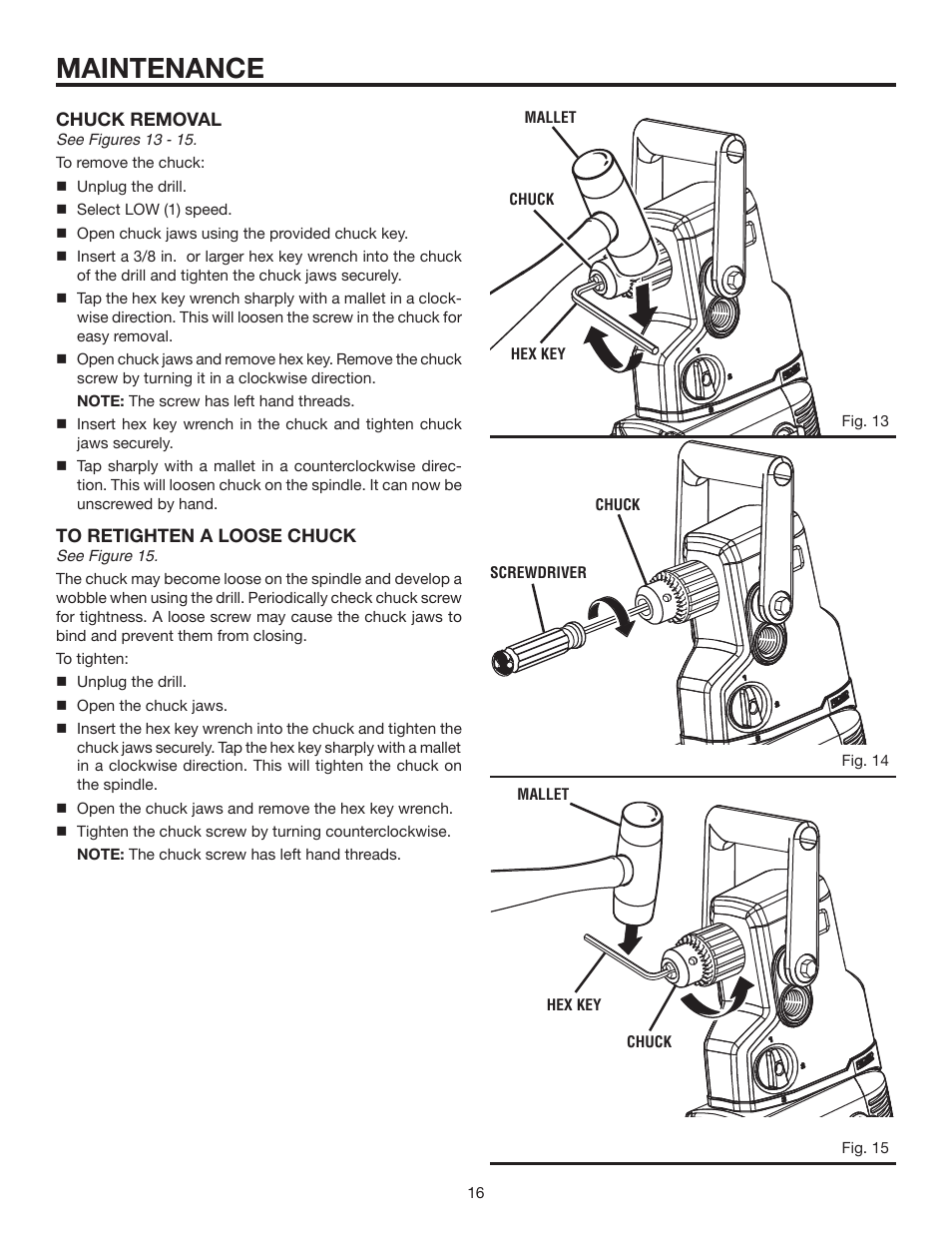 Maintenance | RIDGID R7130 User Manual | Page 16 / 18