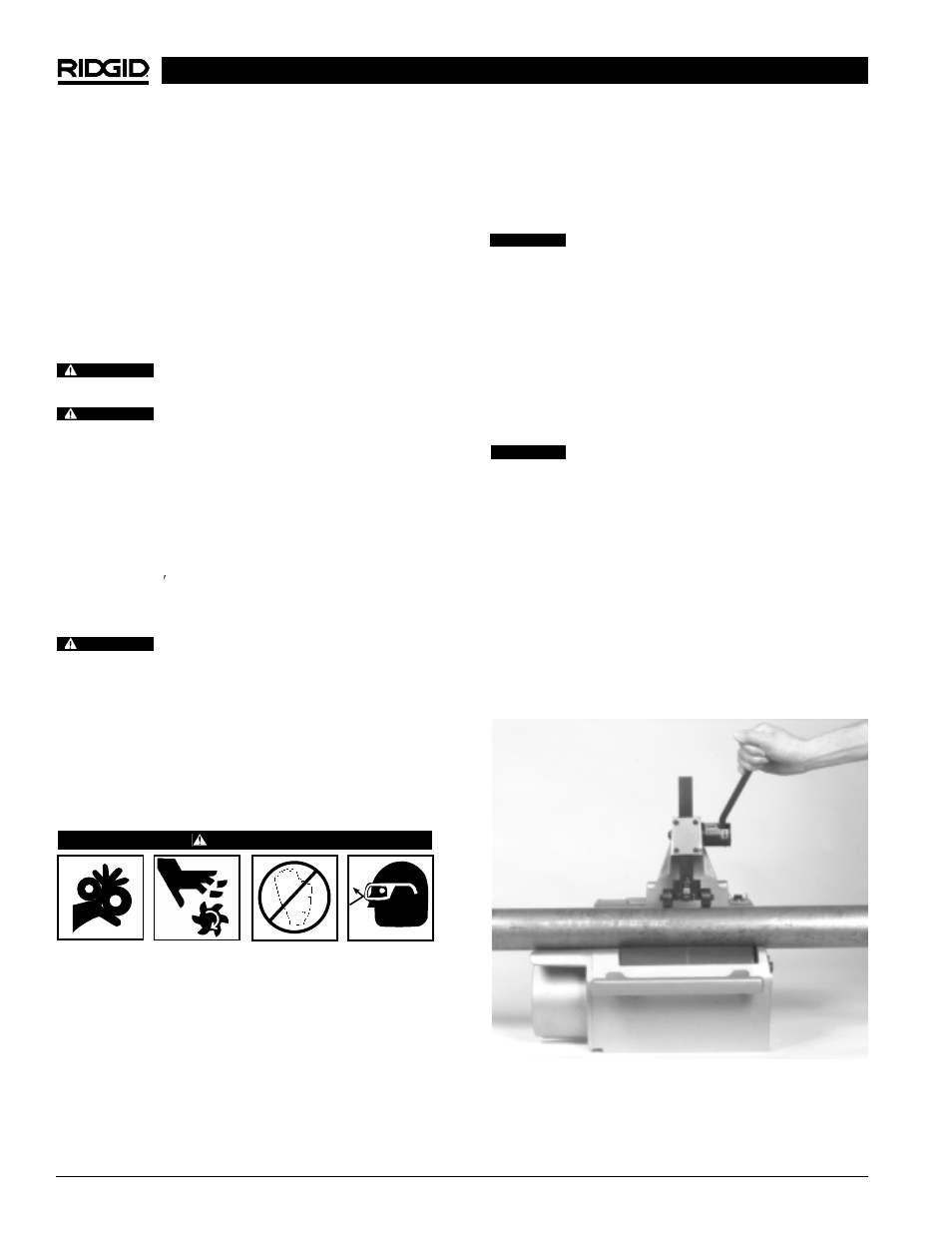 Operating instructions | RIDGID 122XL User Manual | Page 8 / 39