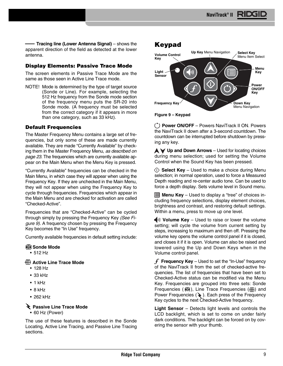 Keypad | RIDGID Metal Detector User Manual | Page 11 / 103