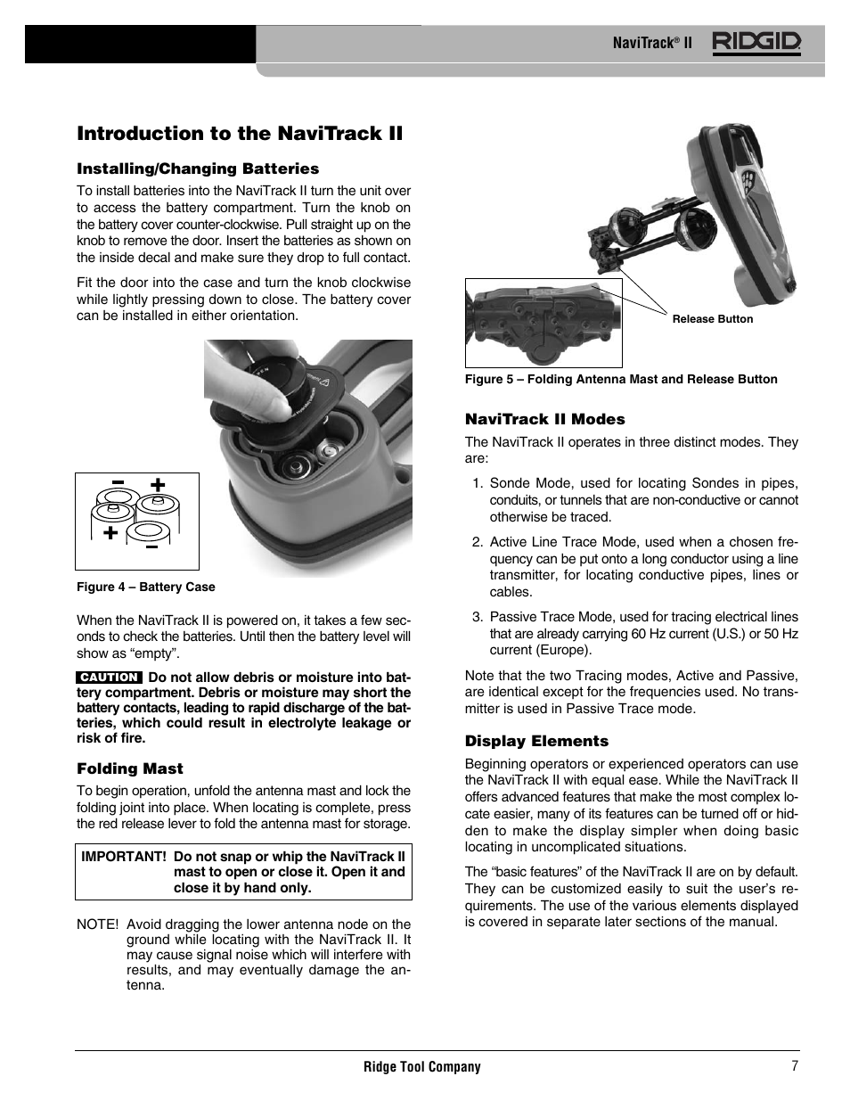 Introduction to the navitrack ii | RIDGID Metal Detector User Manual | Page 9 / 103