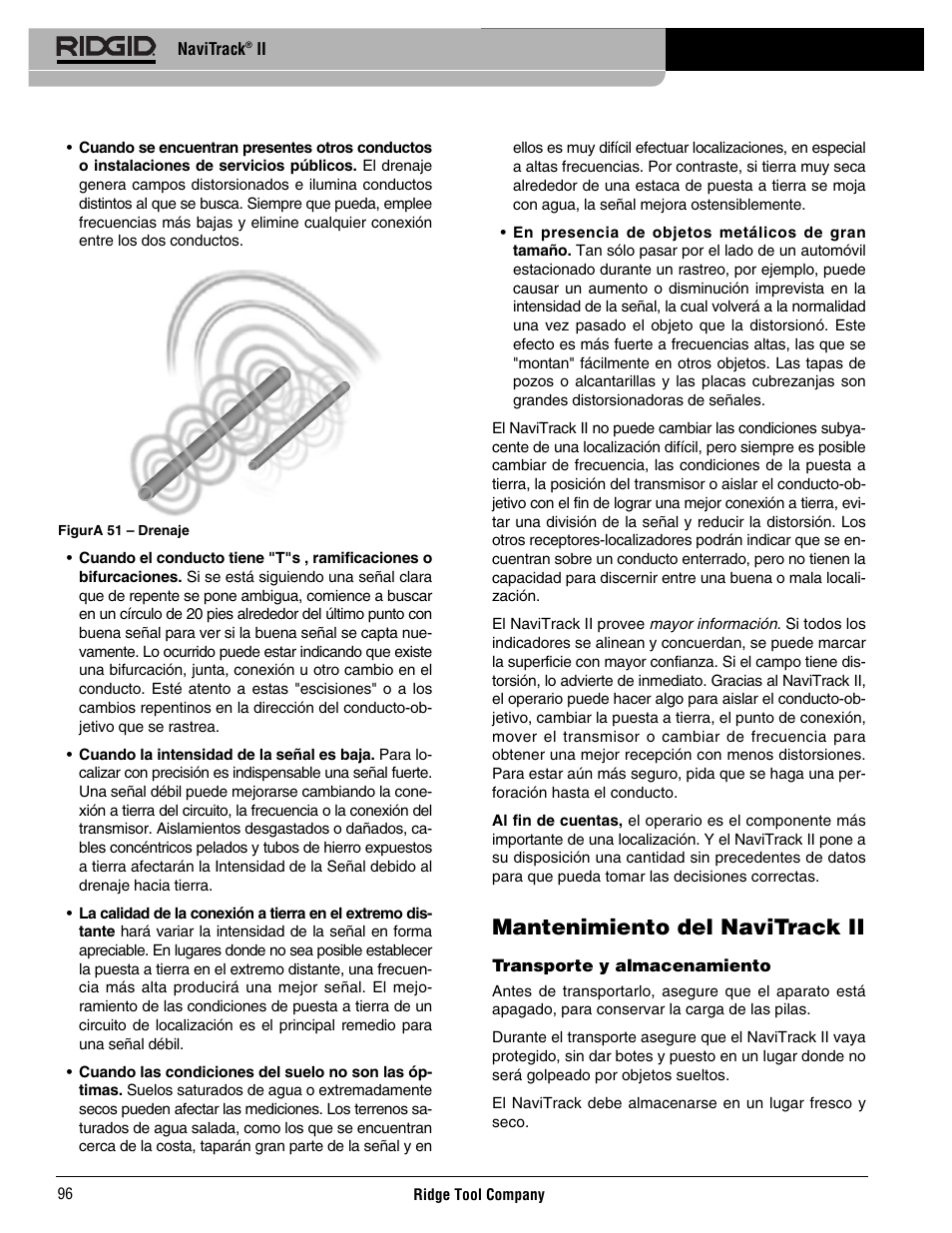 Mantenimiento del navitrack ii | RIDGID Metal Detector User Manual | Page 98 / 103