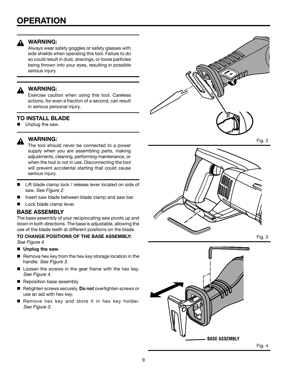 Operation | RIDGID R3000 User Manual | Page 9 / 16