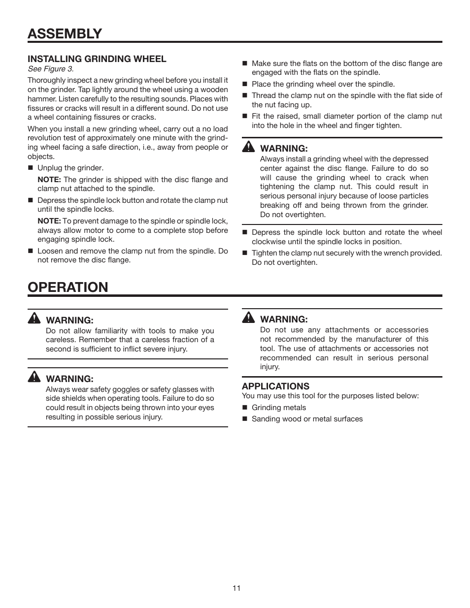 Assembly operation | RIDGID R1001 User Manual | Page 11 / 16