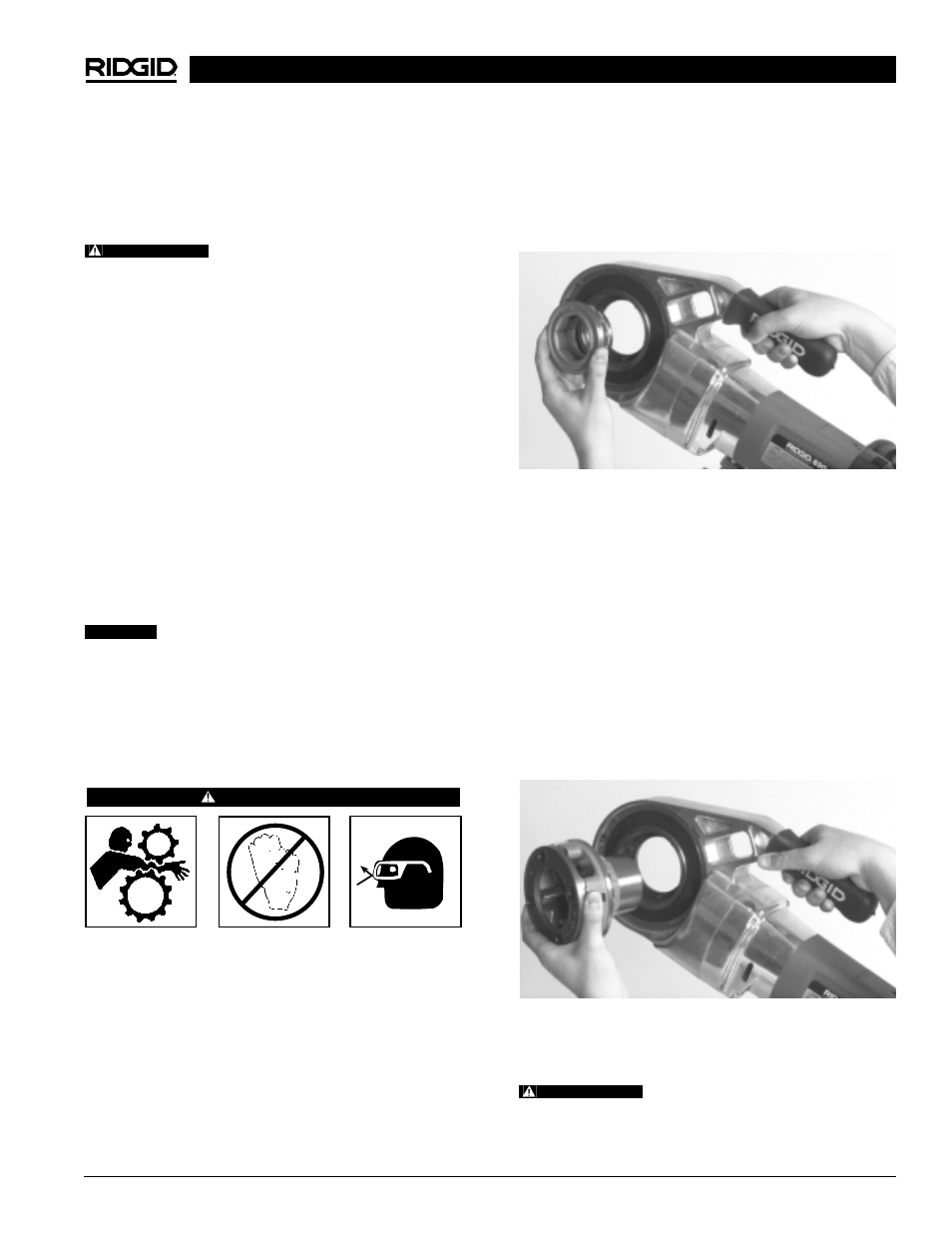 Instalación del adaptador, Roscado con un cabezal de terrajas 11-r | RIDGID 690 User Manual | Page 31 / 37