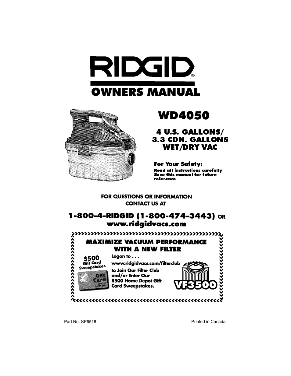 RIDGID WD4050 User Manual | 36 pages