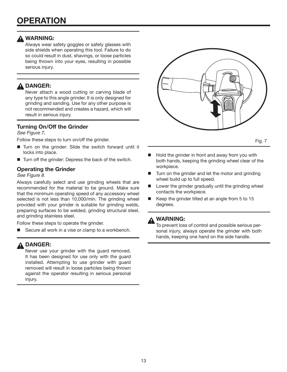 Operation | RIDGID R1000 User Manual | Page 13 / 20