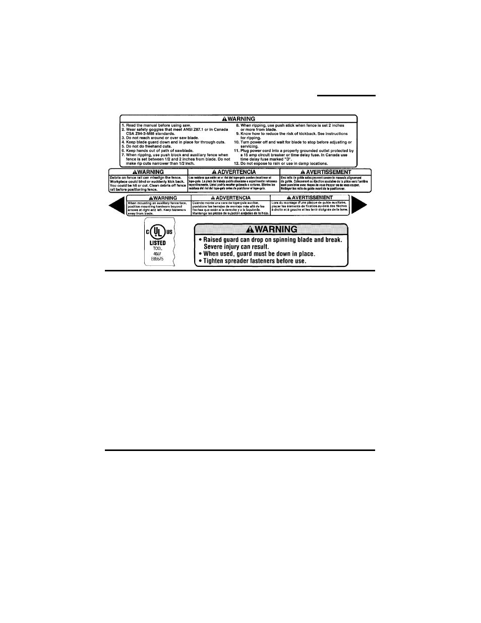 Safety instructions for table saw (continued) | RIDGID TS 2400 User Manual | Page 4 / 68