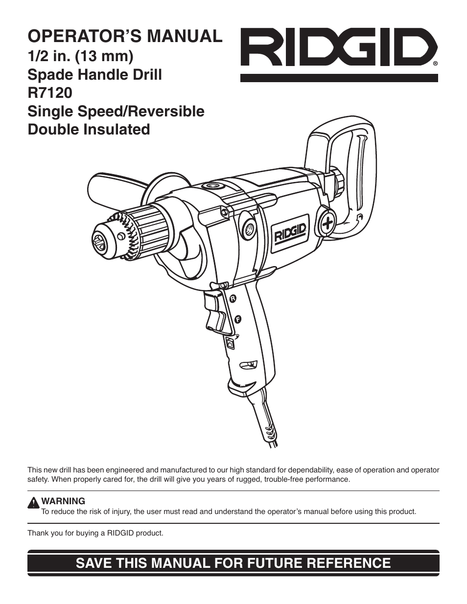 RIDGID R7120 User Manual | 18 pages