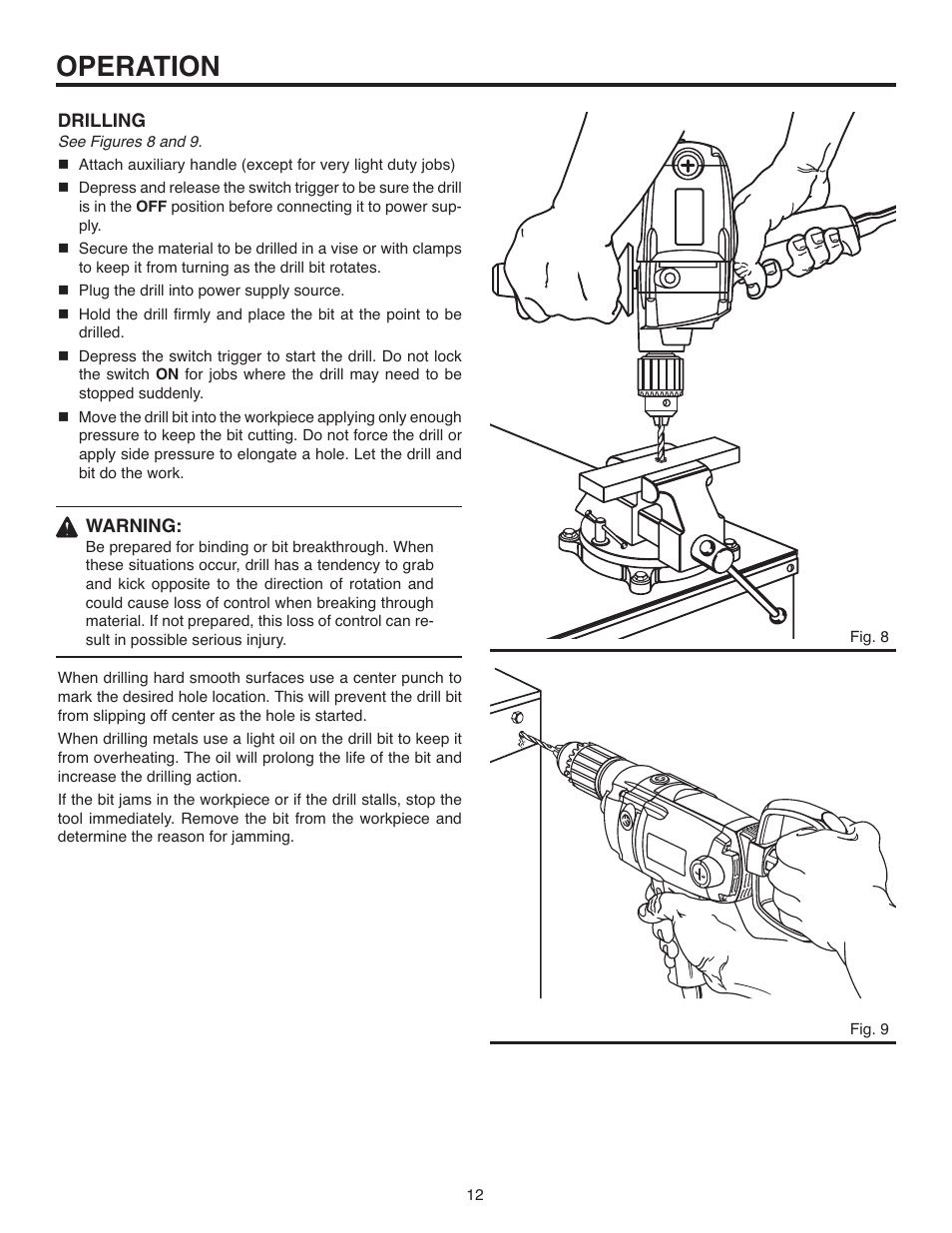 Operation | RIDGID R7120 User Manual | Page 12 / 18