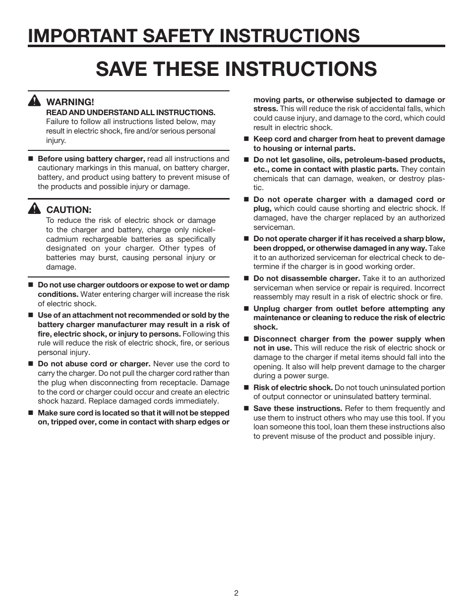 Save these instructions, Important safety instructions | RIDGID 140276002 User Manual | Page 2 / 8
