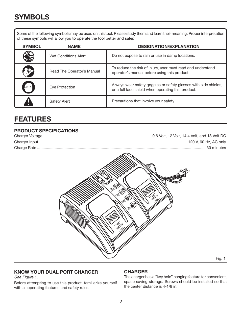 Symbols, Features | RIDGID 140276002 User Manual | Page 3 / 8