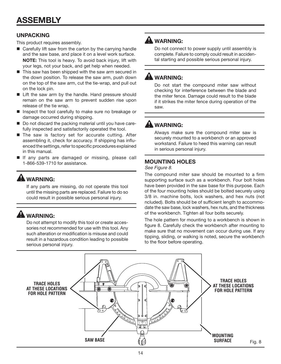 Assembly | RIDGID MS1250LZ1 User Manual | Page 14 / 34