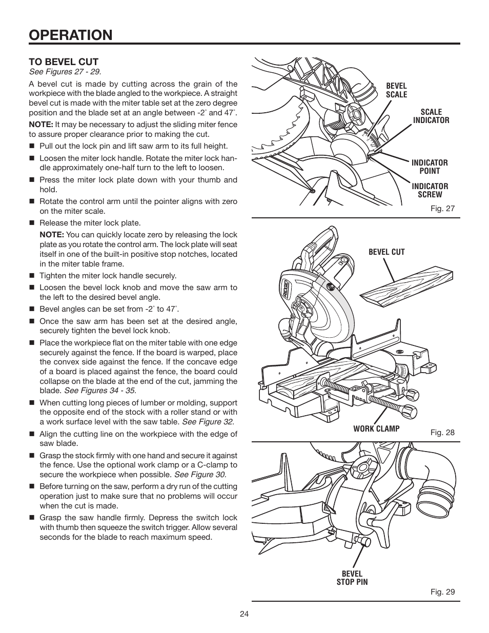 Operation | RIDGID MS1250LZ1 User Manual | Page 24 / 34