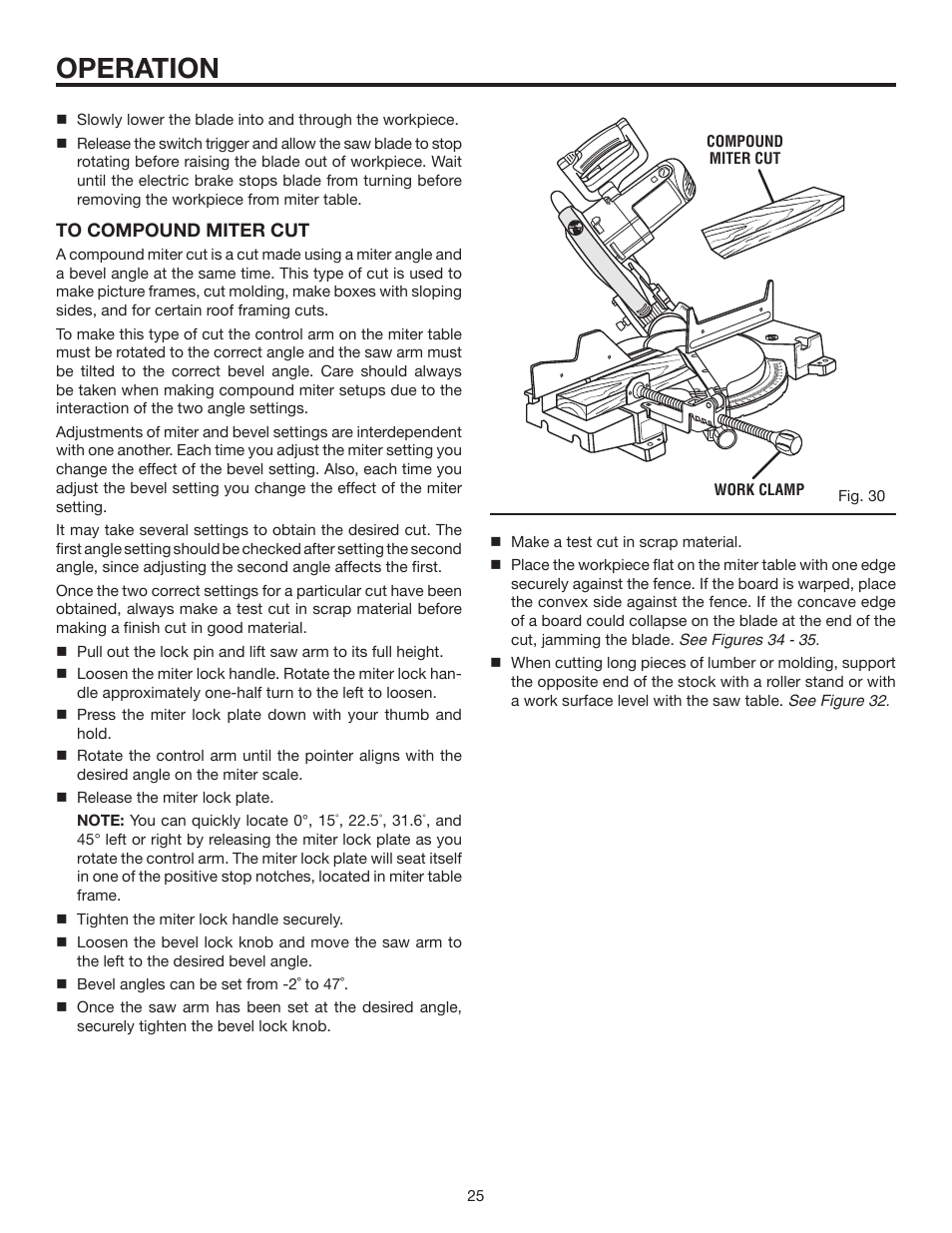 Operation | RIDGID MS1250LZ1 User Manual | Page 25 / 34