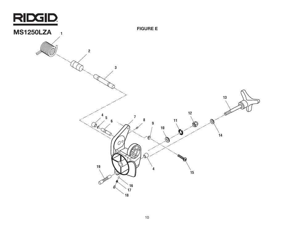 Ms1250lza | RIDGID MS1250LZA User Manual | Page 10 / 36
