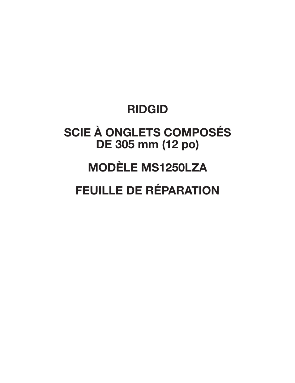 RIDGID MS1250LZA User Manual | Page 13 / 36