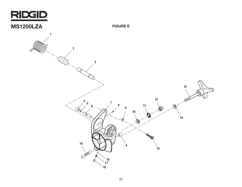 Ms1250lza | RIDGID MS1250LZA User Manual | Page 22 / 36