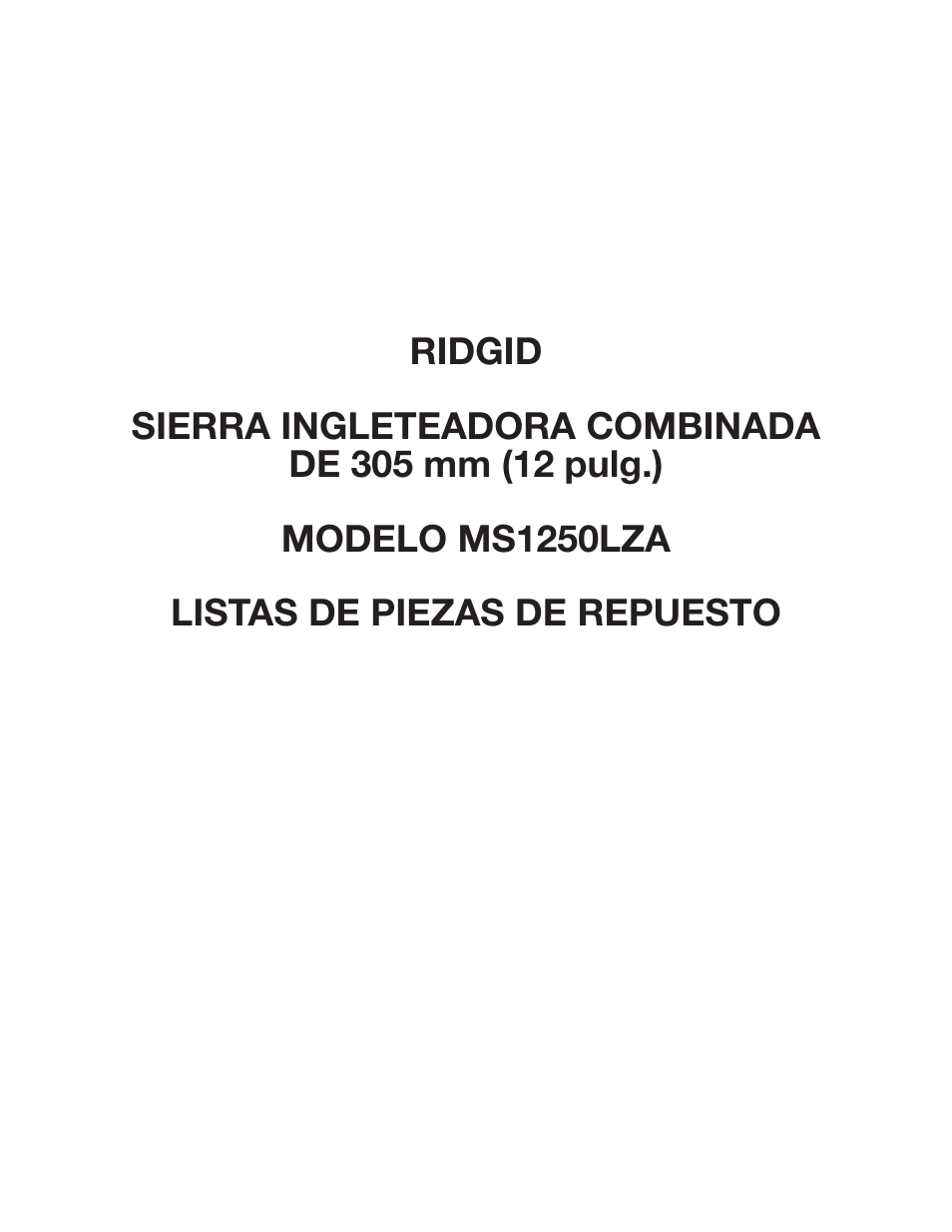 RIDGID MS1250LZA User Manual | Page 25 / 36