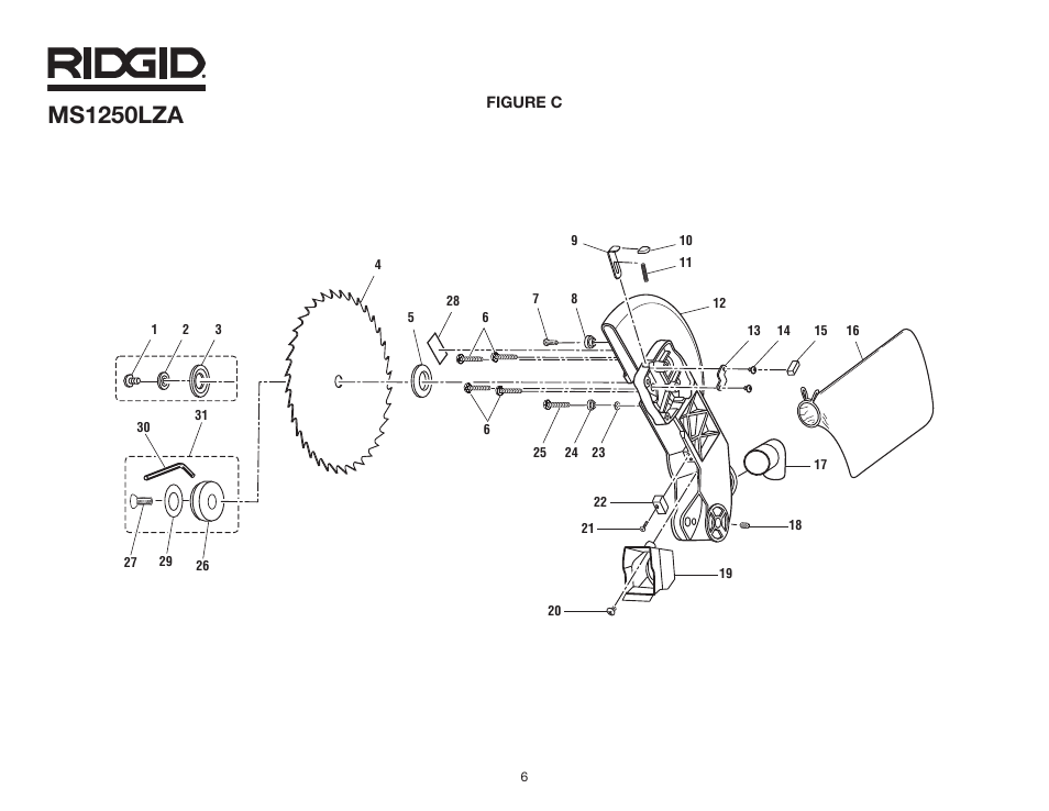 Ms1250lza | RIDGID MS1250LZA User Manual | Page 6 / 36