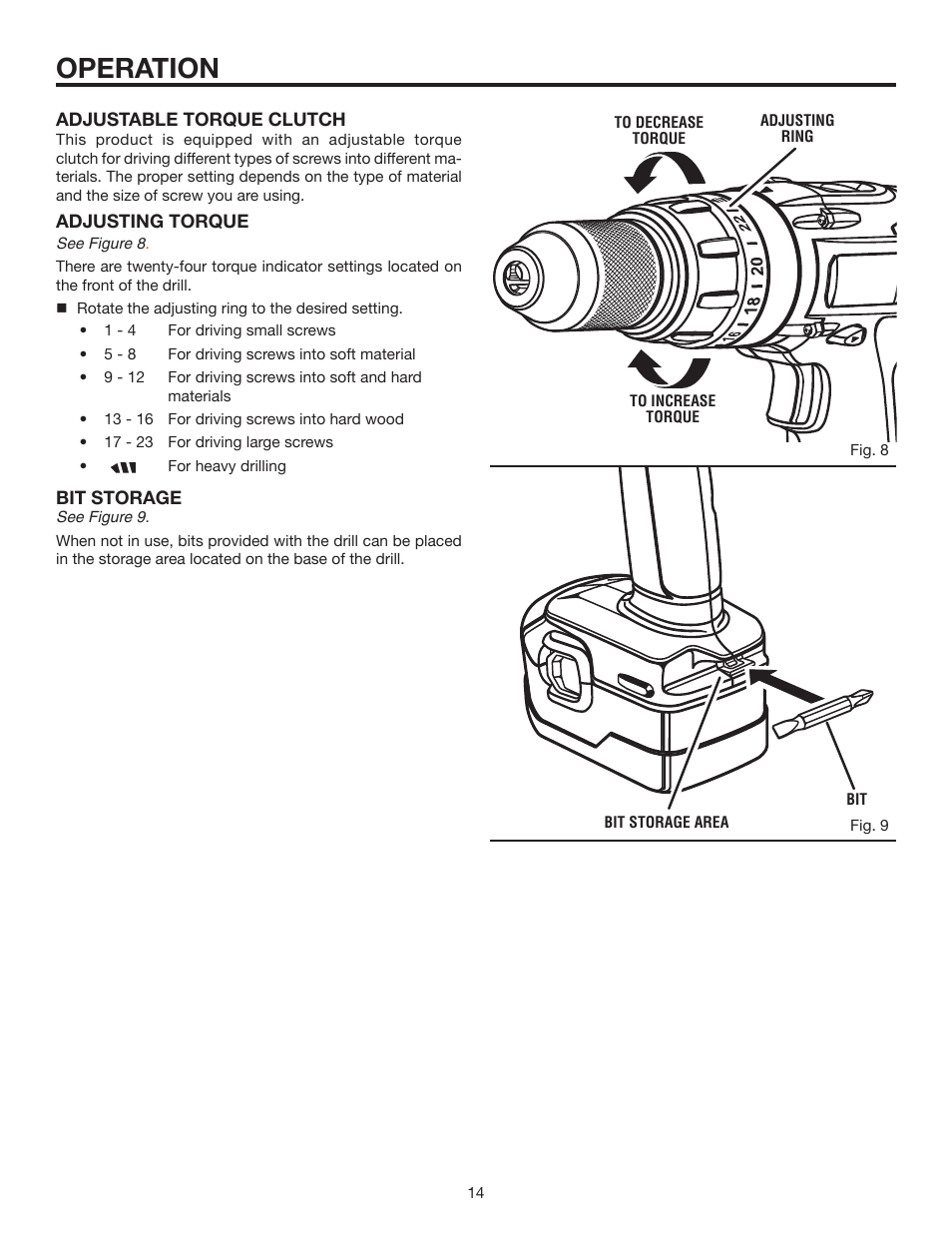 Operation | RIDGID R830153 User Manual | Page 14 / 20