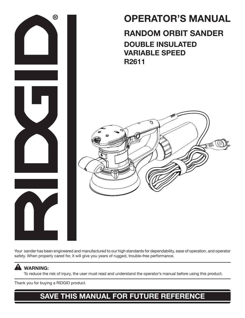 RIDGID R2611 User Manual | 16 pages