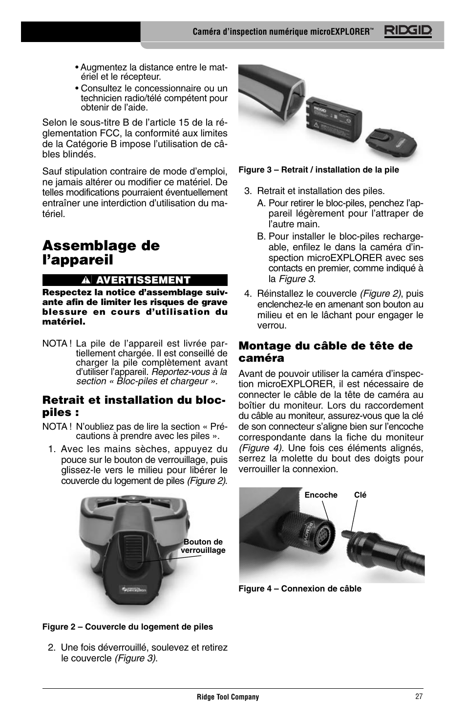 Assemblage de l’appareil | RIDGID Digital Inspection Camera microEXPLORER User Manual | Page 29 / 71