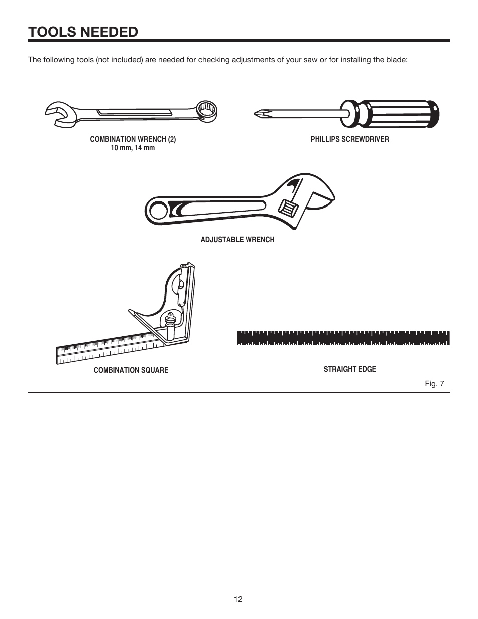 Tools needed | RIDGID BS14002 User Manual | Page 12 / 36