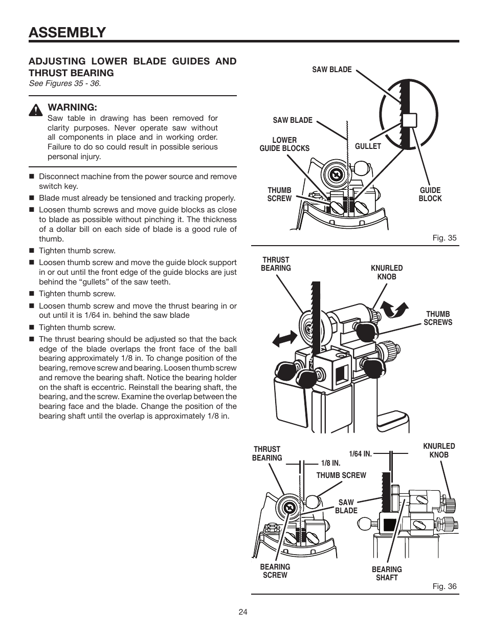 Assembly | RIDGID BS14002 User Manual | Page 24 / 36