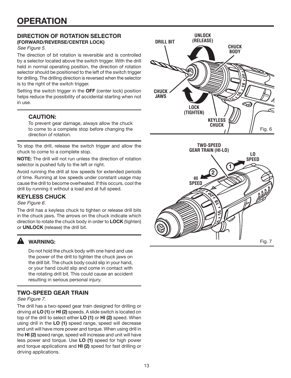 Operation | RIDGID R820011 User Manual | Page 13 / 20