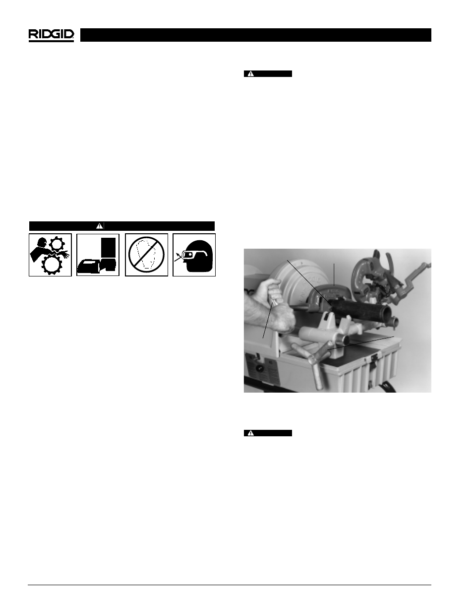 Operation using machine-mounted tools | RIDGID 1822-I User Manual | Page 12 / 79