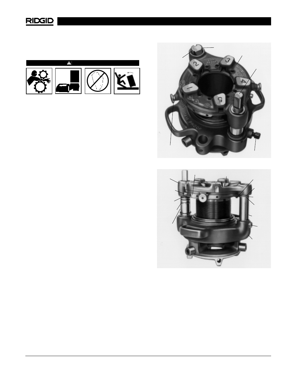 Operation instructions using geared threaders, Adjusting no. 141 geared threader | RIDGID 1822-I User Manual | Page 17 / 79