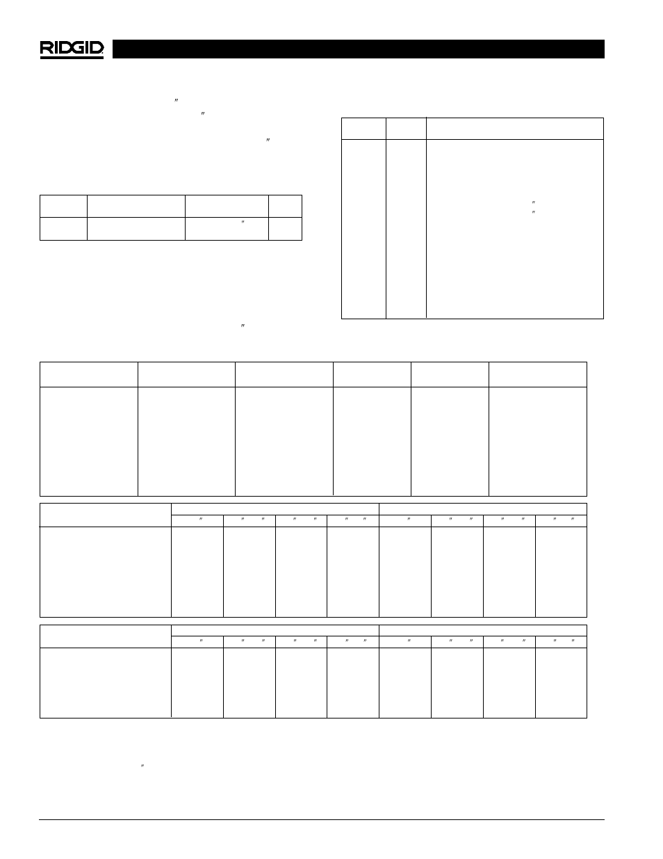 Accessoires têtes de filières et filières | RIDGID 1822-I User Manual | Page 32 / 79