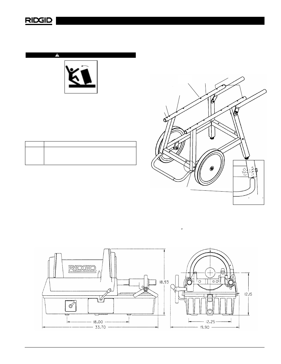 Assemblage de la machine, Supports d’embase, Montage de la machine sur support universel | RIDGID 1822-I User Manual | Page 33 / 79