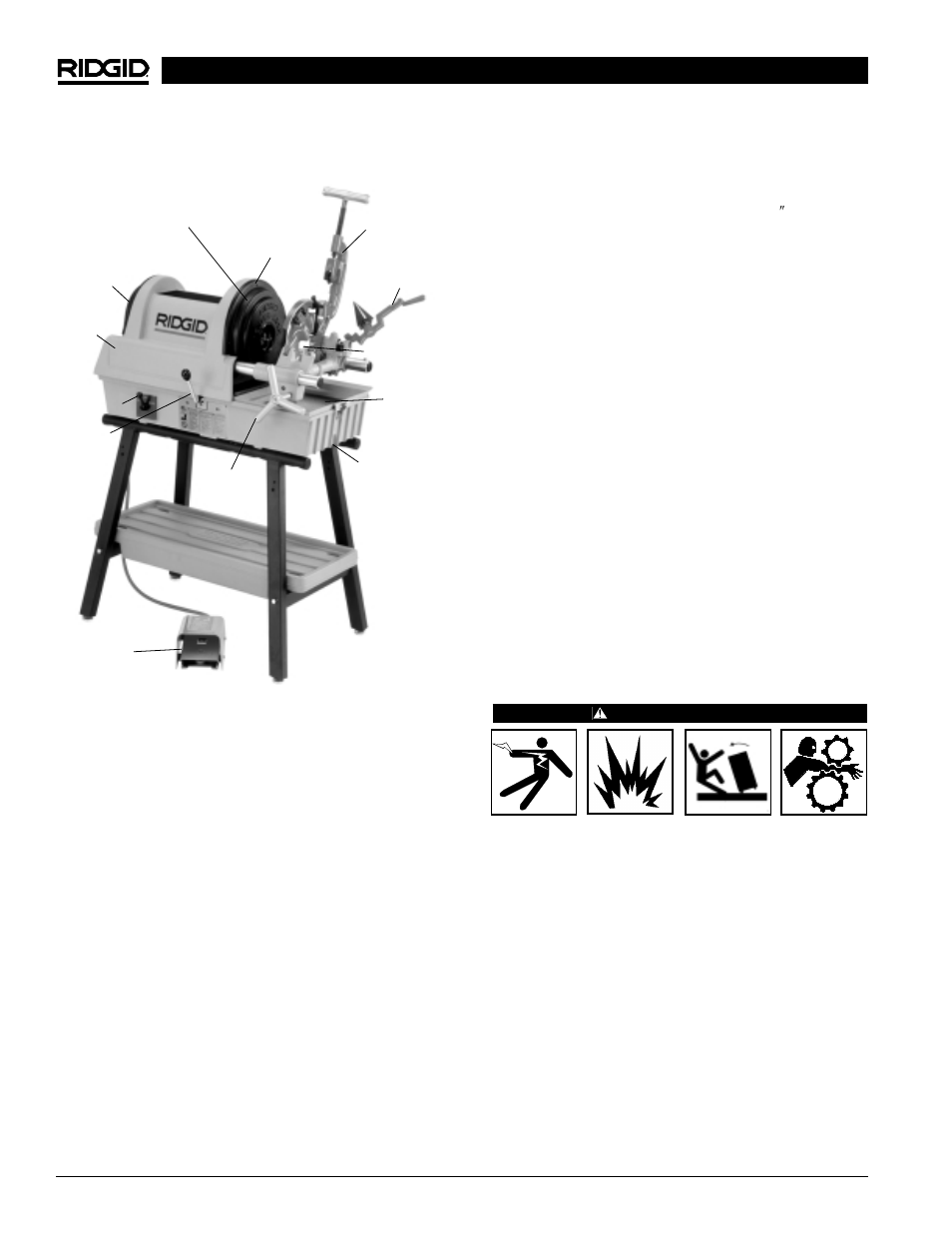 Préparation de la machine et du chantier | RIDGID 1822-I User Manual | Page 36 / 79