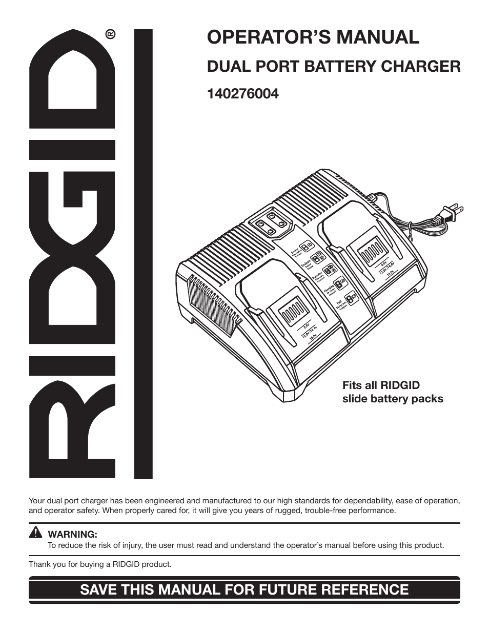 RIDGID 140276004 User Manual | 8 pages