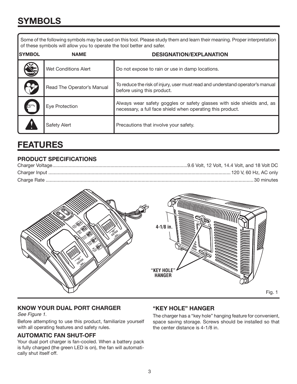 Symbols, Features | RIDGID 140276004 User Manual | Page 3 / 8