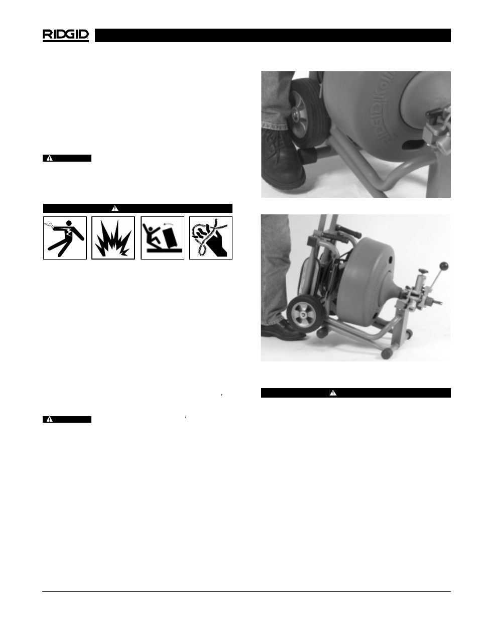 Machine set-up | RIDGID K6200 User Manual | Page 9 / 55
